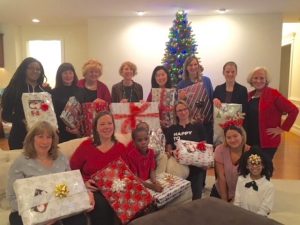 Volunteers and presents they wrapped