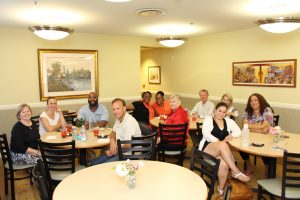 The team of counseling interns gathered with other Ministry staff to bid farewell to two interns, Blair Souder and Mary Mellon Trotter.