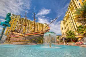 Pirate ship-themed pool at Lake Buena Vista Resort